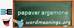 WordMeaning blackboard for papaver argemone